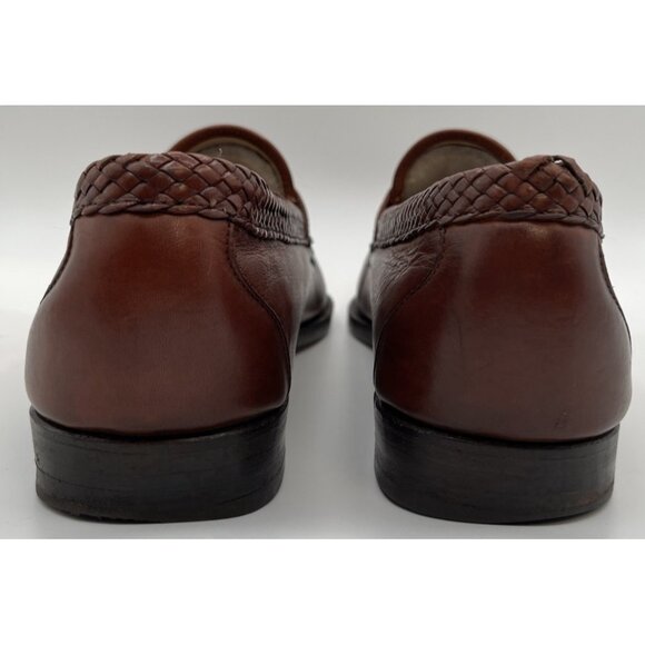 Allen Edmonds Brown Maxfield Tassel Loafer W/ Weave Accents/Dust Covers 11.5 D main image 11